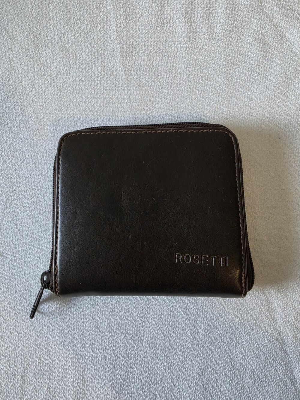 Rosetti Brown Zip Around Wallet Bifold Organizer Coin Pocket 5" x 4"